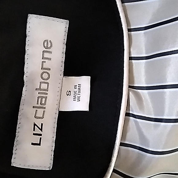 Liz Claiborne Black Trench Coat Jacket. Size Small - Picture 12 of 13